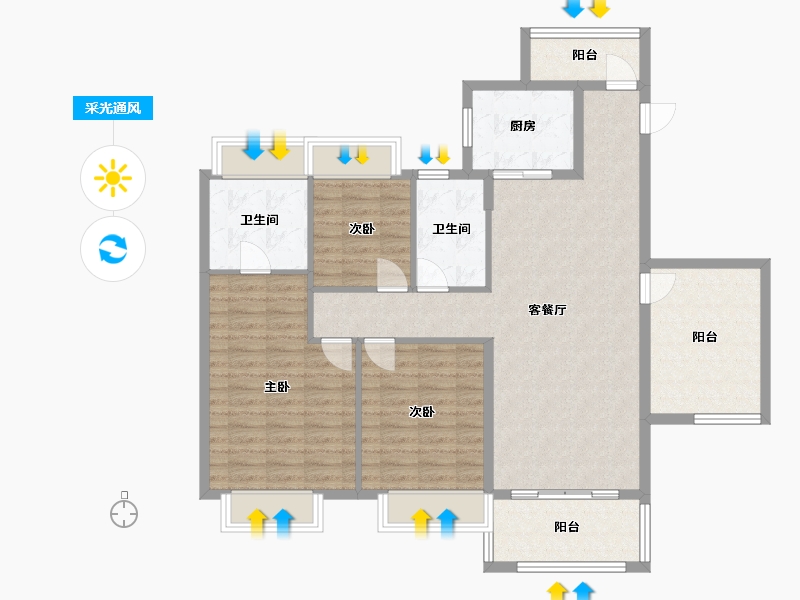 广东省-佛山市-翡翠西江-114.00-户型库-采光通风