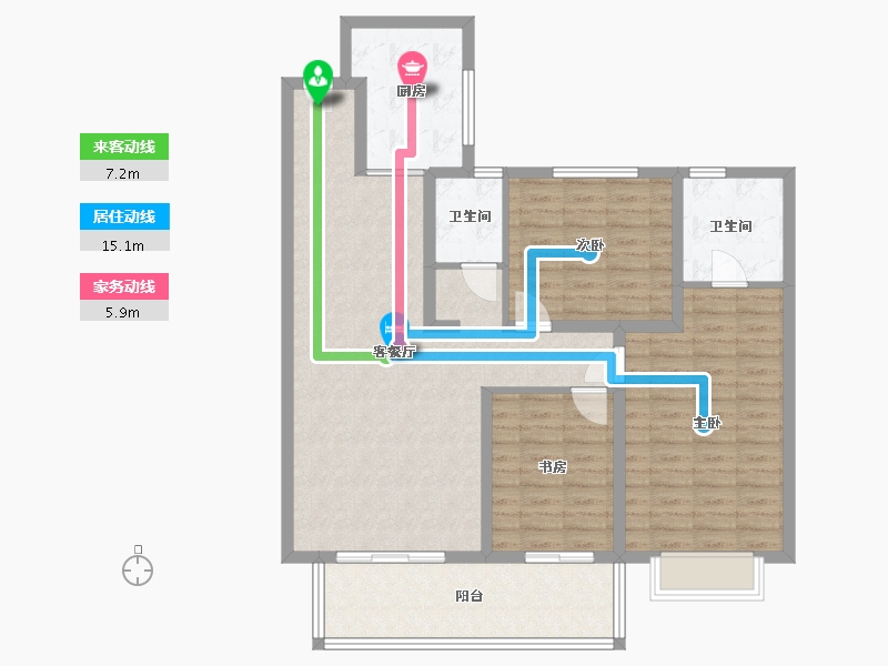 湖南省-怀化市-澳海公园2号-110.00-户型库-动静线