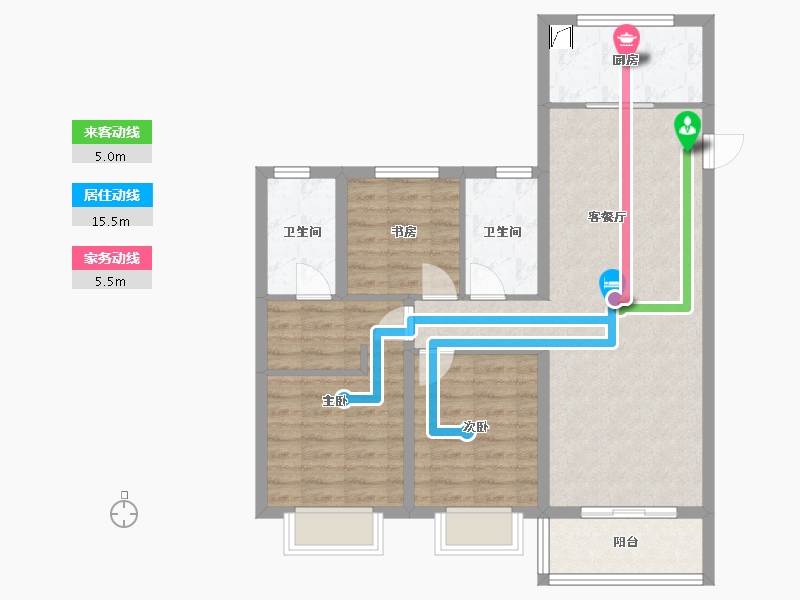 山西省-太原市-东山雅苑-99.00-户型库-动静线