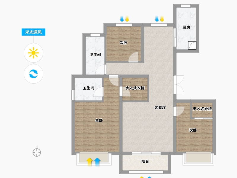 河北省-石家庄市-融创城-90.00-户型库-采光通风