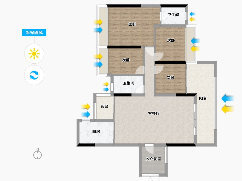 广东省-肇庆市-百盈花园-100.00-户型库-采光通风