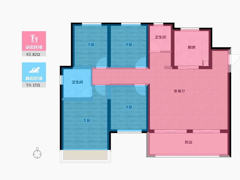 河南省-新乡市-建业比华利庄园-101.00-户型库-动静分区