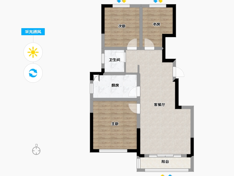 天津-天津市-融创蓟州宸院-79.00-户型库-采光通风