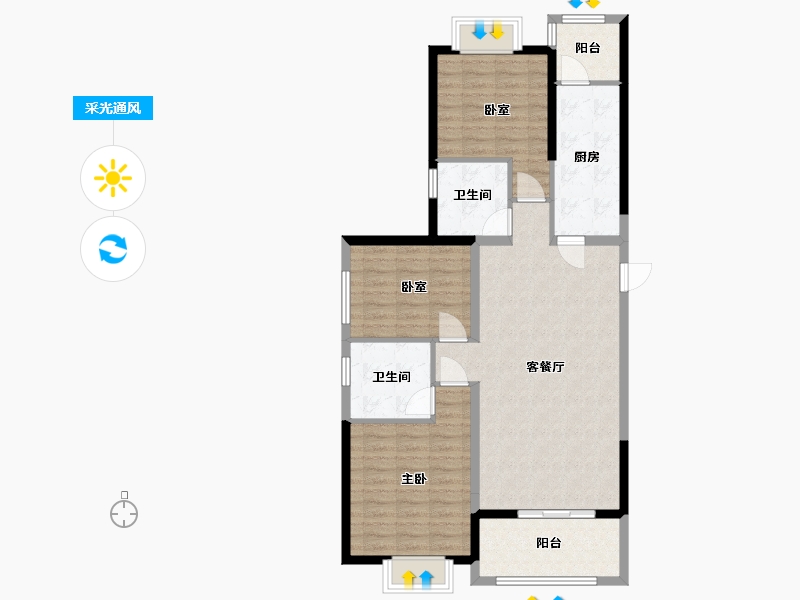 江西省-南昌市-恒大翡翠珺庭2期-99.00-户型库-采光通风