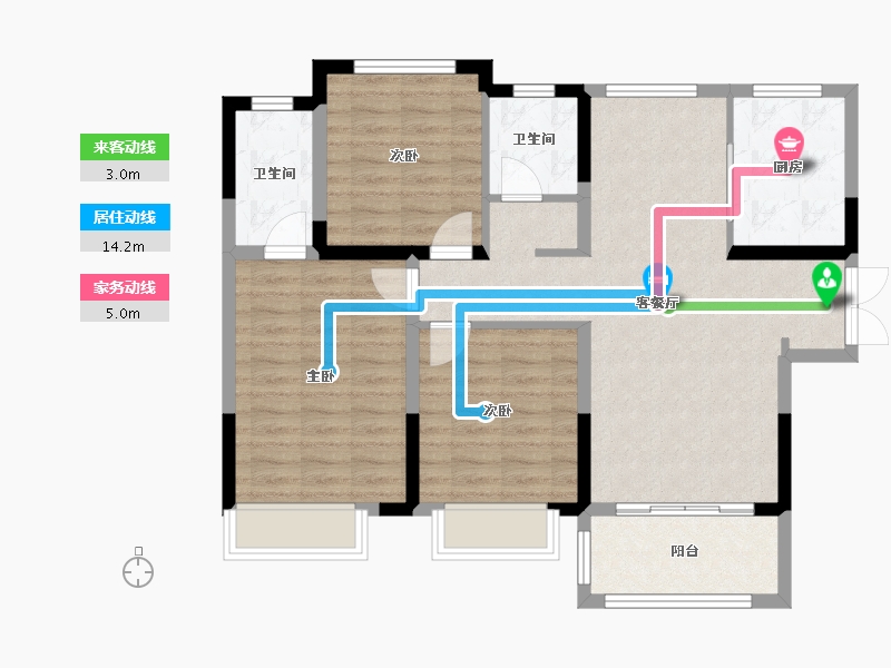 河南省-郑州市-白鹿源春晓-88.00-户型库-动静线