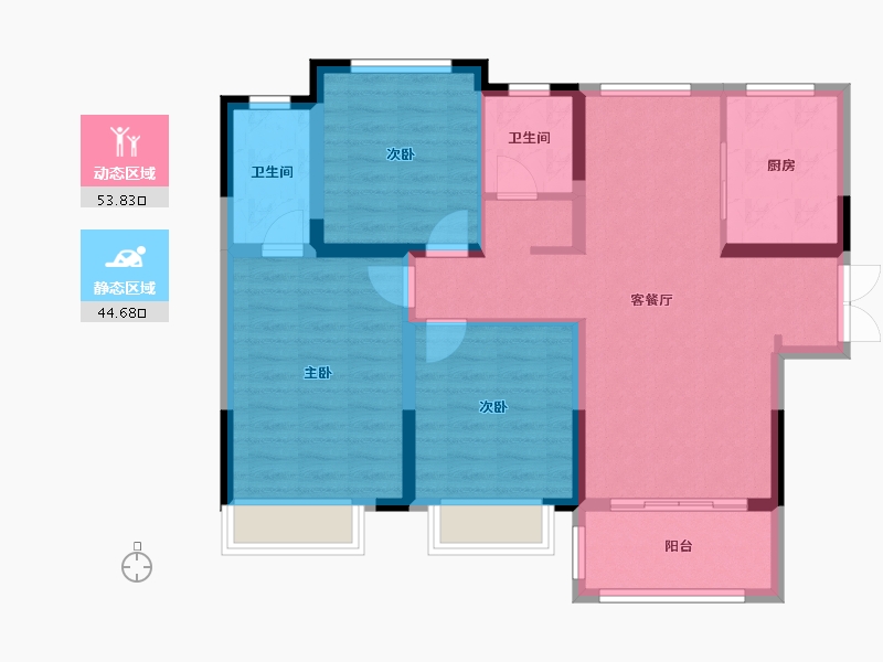 河南省-郑州市-白鹿源春晓-88.00-户型库-动静分区