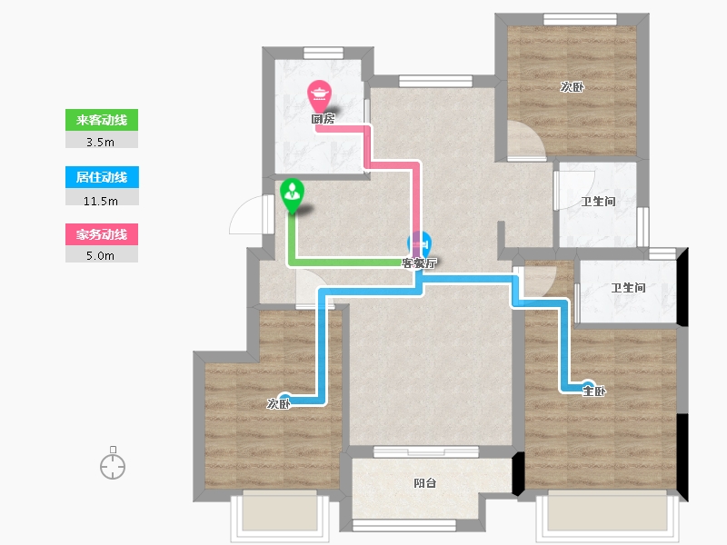 浙江省-湖州市-翡翠城品-73.00-户型库-动静线