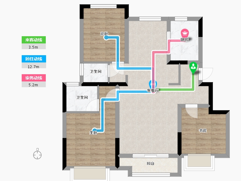 天津-天津市-津门·正荣府-88.00-户型库-动静线