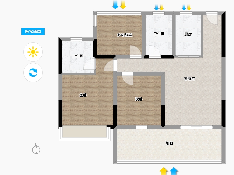 云南省-思茅市-兰台府-130.00-户型库-采光通风