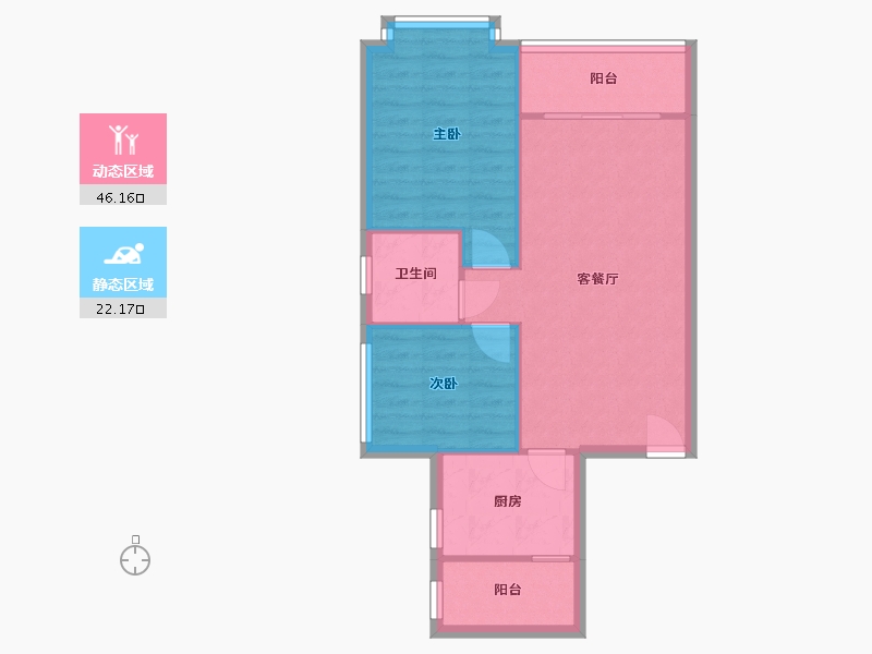 广东省-广州市-恒大山水城-61.00-户型库-动静分区