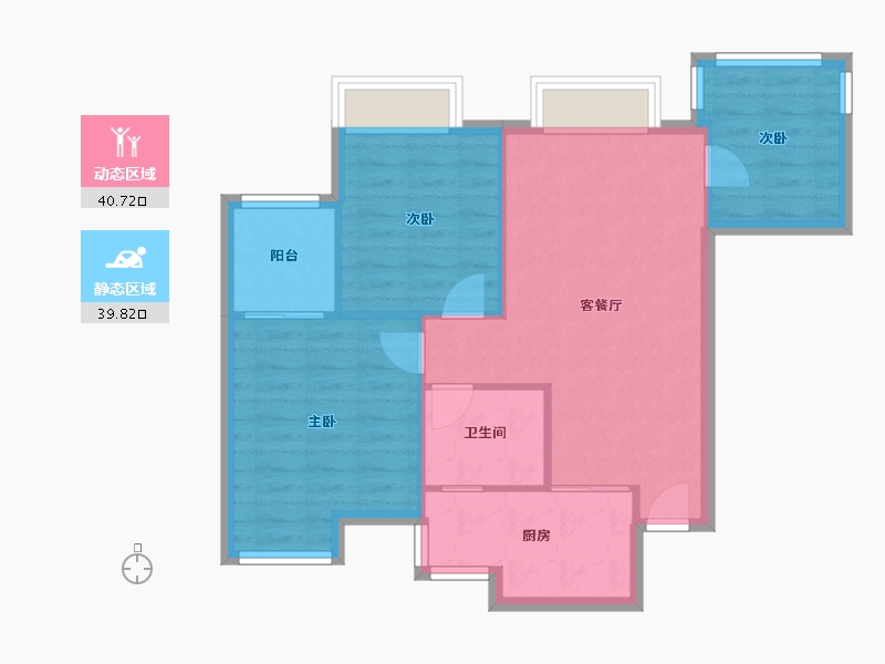 四川省-成都市-雄飞·新园紫郡-60.00-户型库-动静分区