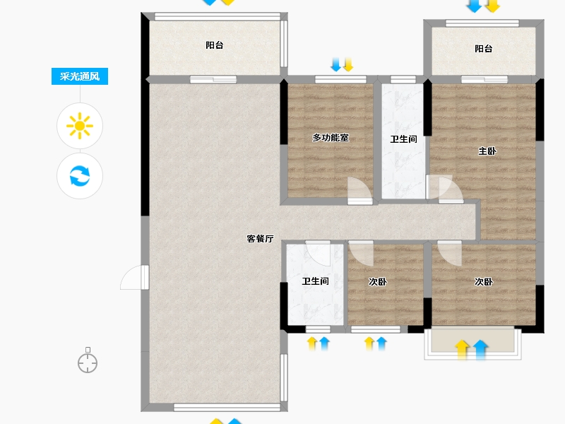 广西壮族自治区-崇左市-江景苑-112.00-户型库-采光通风