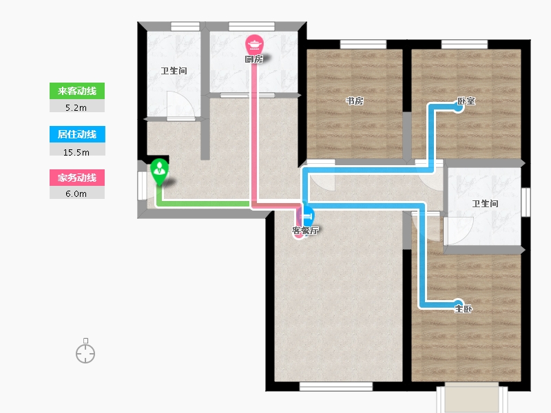 甘肃省-兰州市-树人莱雅居-85.00-户型库-动静线