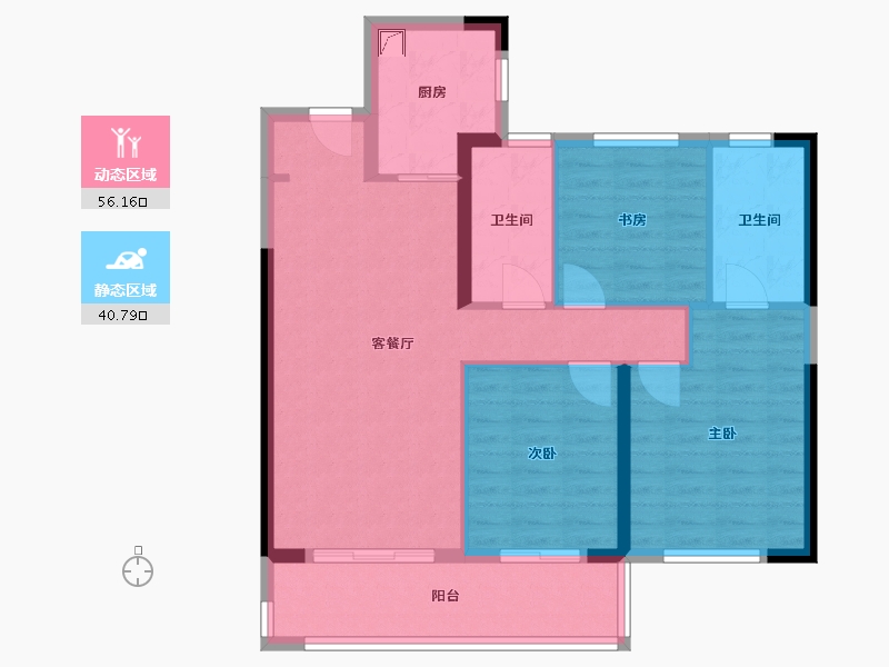 江西省-南昌市-洪大新力合悦滨江-90.60-户型库-动静分区