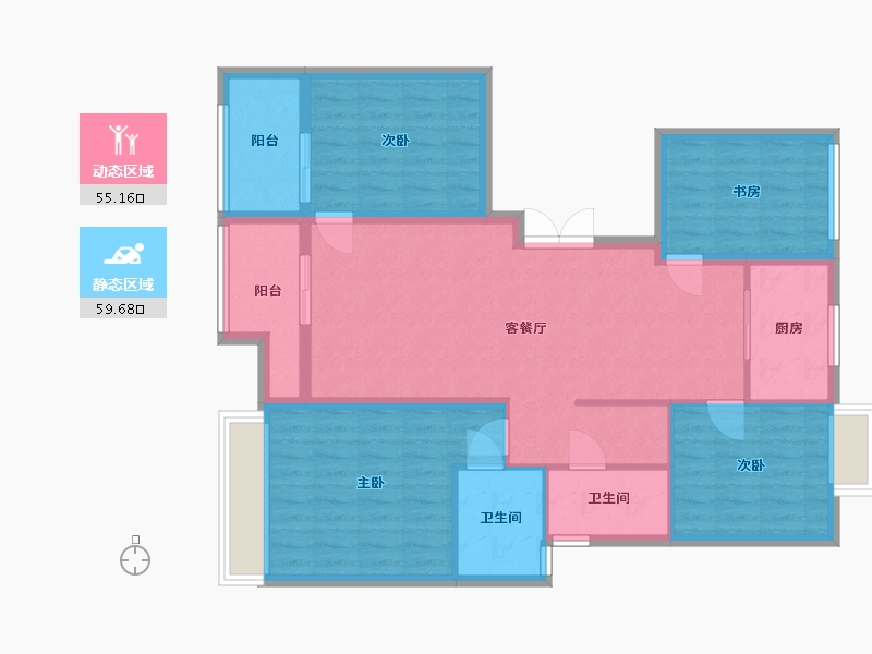 河南省-洛阳市-蓝城兰园-109.95-户型库-动静分区