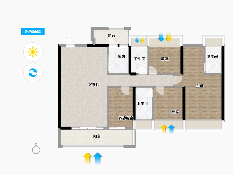 广东省-肇庆市-金沙1号-117.18-户型库-采光通风