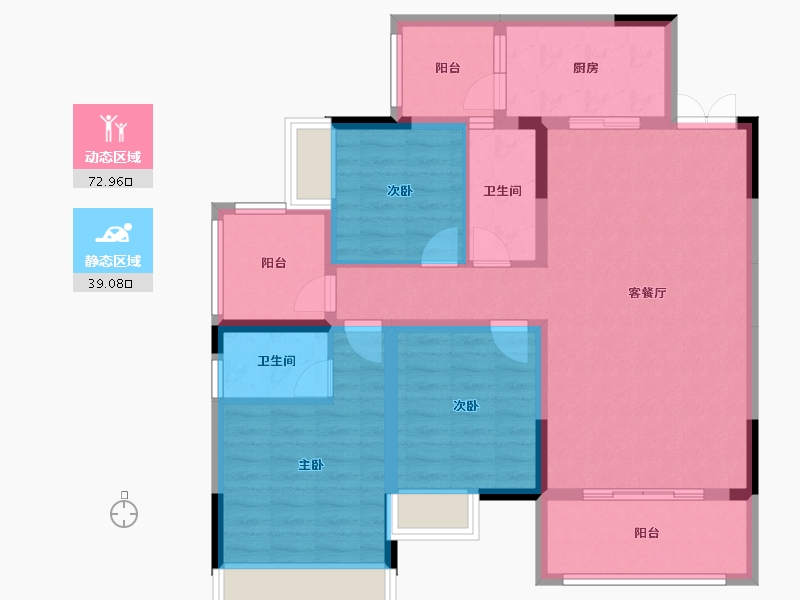 重庆-重庆市-海成·天生天城-100.00-户型库-动静分区