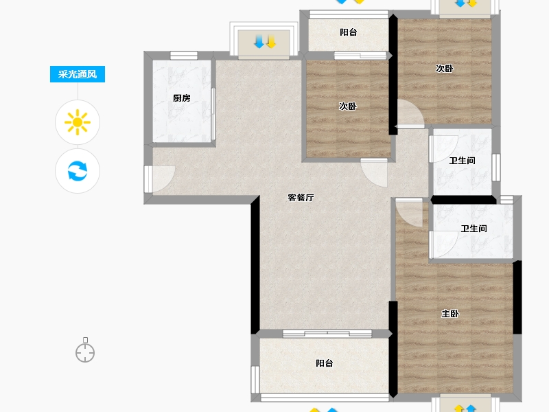 福建省-龙岩市-城发雅郡-92.00-户型库-采光通风