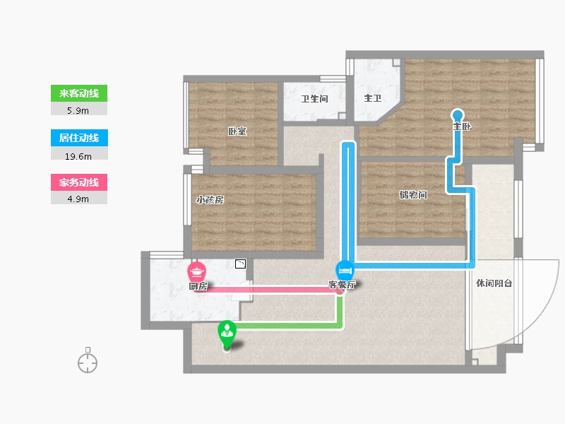 湖南省-常德市-桃源县东方明珠-107.69-户型库-动静线