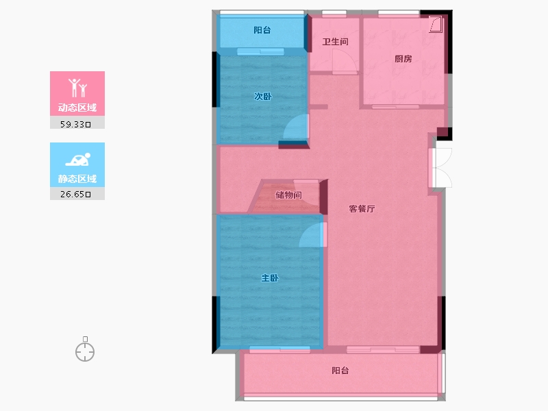 浙江省-杭州市-聆潮府-130.00-户型库-动静分区