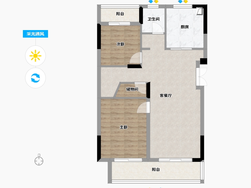 浙江省-杭州市-聆潮府-130.00-户型库-采光通风