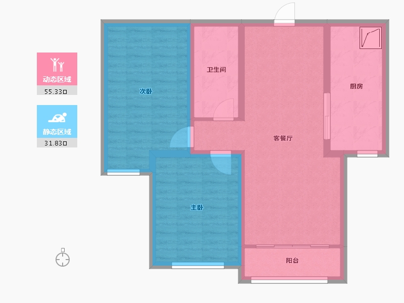 河北省-石家庄市-塔冢裕园e区-77.00-户型库-动静分区