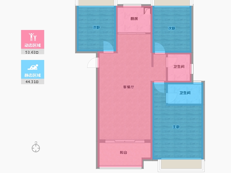 河南省-平顶山市-益宏宏天地-85.00-户型库-动静分区