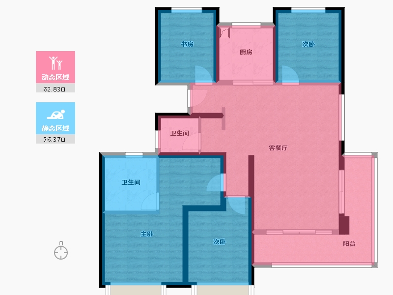 陕西省-渭南市-东原玖城阅-120.00-户型库-动静分区