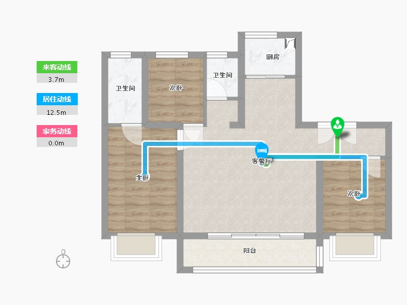 山东省-济南市-鑫都·紫宸府-106.00-户型库-动静线