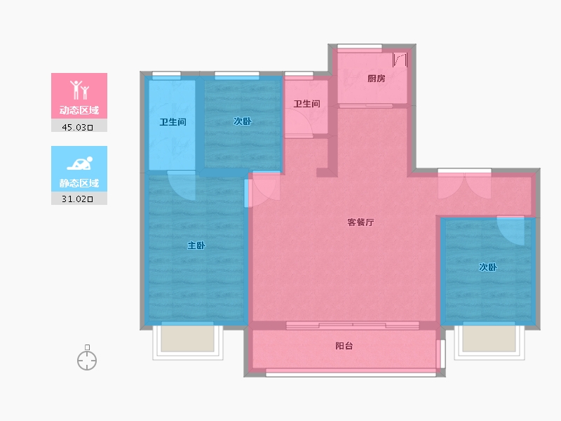 山东省-济南市-鑫都·紫宸府-106.00-户型库-动静分区