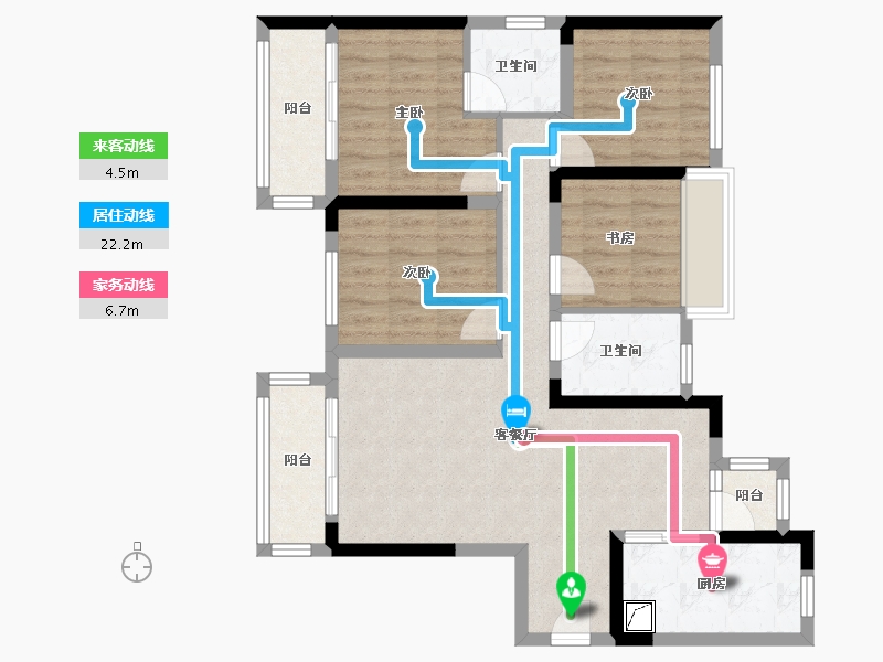 四川省-绵阳市-置信丽都·花园城-97.00-户型库-动静线