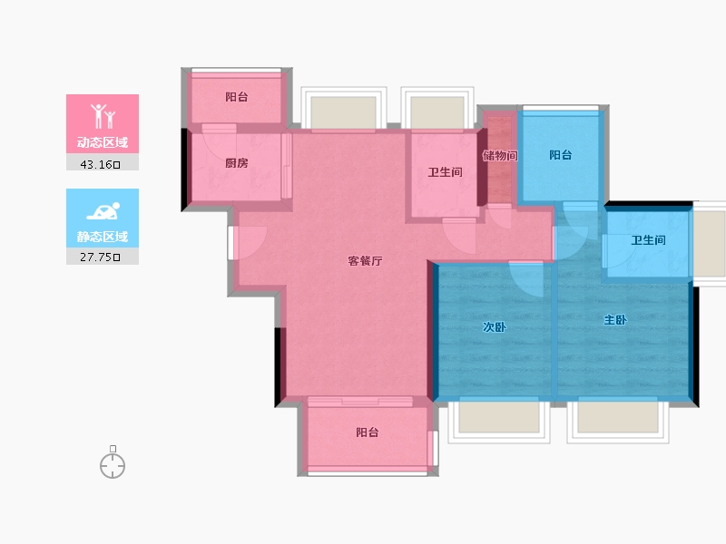 广东省-惠州市-鼎盛悦玺台-89.00-户型库-动静分区