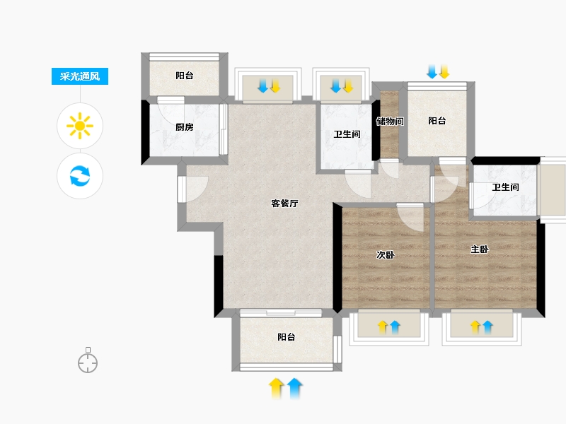 广东省-惠州市-鼎盛悦玺台-89.00-户型库-采光通风