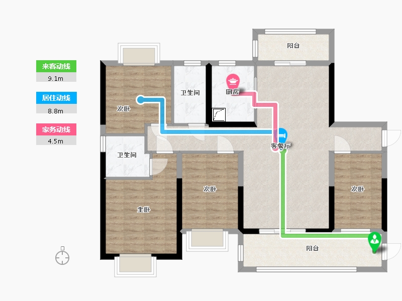 广东省-阳江市-敏捷云锦华府-120.00-户型库-动静线