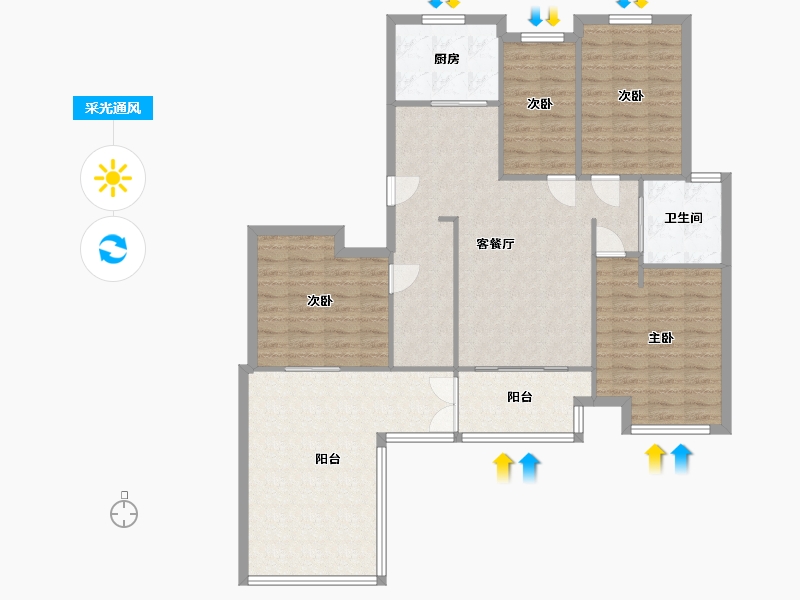 江苏省-苏州市-新城金郡-二期-119.30-户型库-采光通风