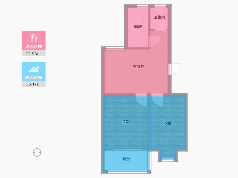 江苏省-南京市-摄山星城闻兰苑-55.62-户型库-动静分区