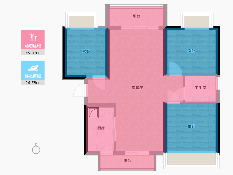 广西壮族自治区-南宁市-五象湖1号-67.00-户型库-动静分区