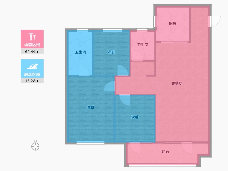 山东省-淄博市-旭辉银盛泰星河城-95.00-户型库-动静分区