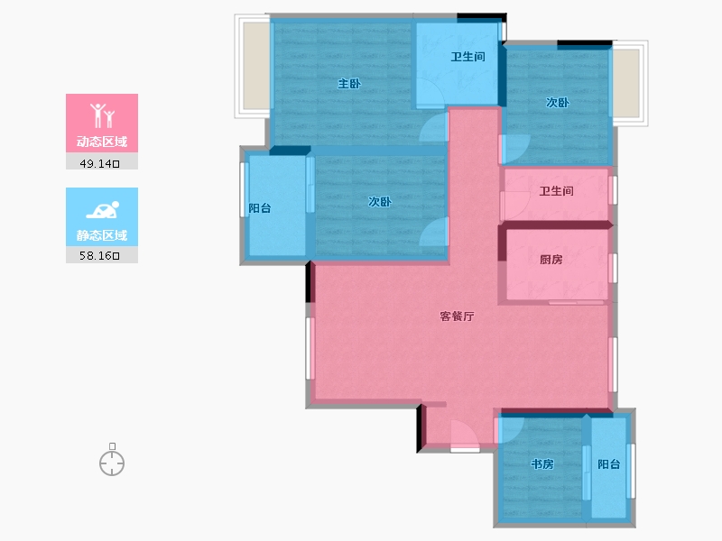 湖南省-长沙市-福天藏郡-102.00-户型库-动静分区