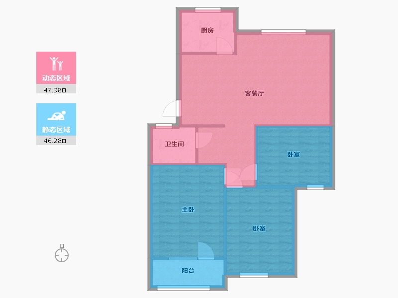 山东省-泰安市-泰安市东七佳苑-80.00-户型库-动静分区