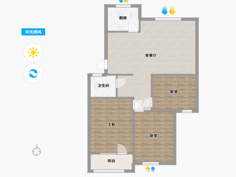 山东省-泰安市-泰安市东七佳苑-80.00-户型库-采光通风