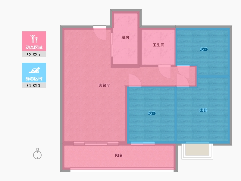 河北省-邯郸市-昱景蓝天-76.30-户型库-动静分区