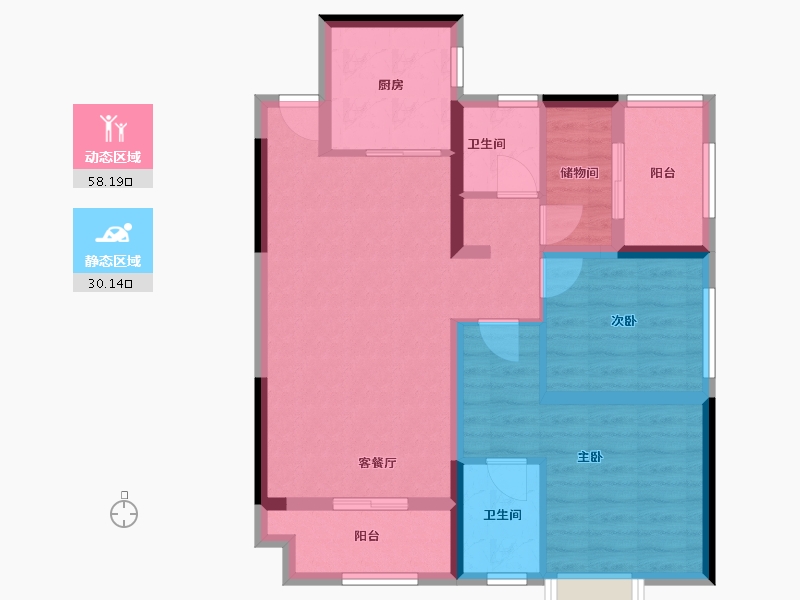 湖南省-株洲市-台北城-96.00-户型库-动静分区