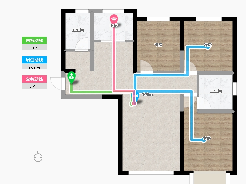 甘肃省-兰州市-树人莱雅居-75.00-户型库-动静线