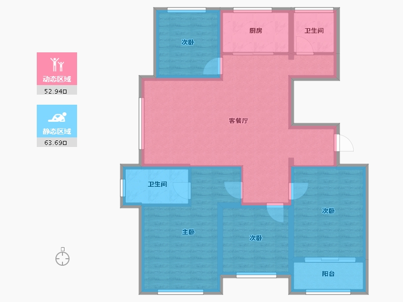 山东省-泰安市-安居·幸福里-116.26-户型库-动静分区