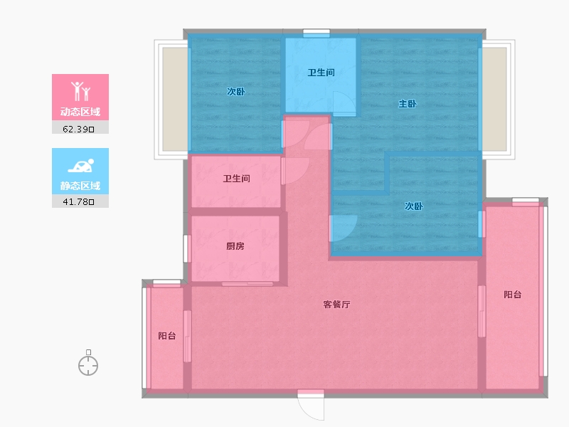 湖北省-黄冈市-东泰华城-98.00-户型库-动静分区