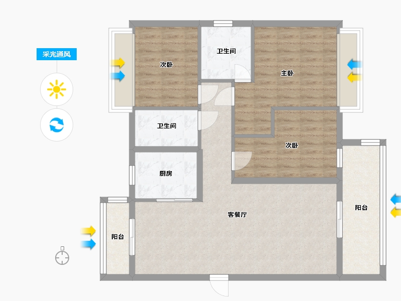 湖北省-黄冈市-东泰华城-98.00-户型库-采光通风