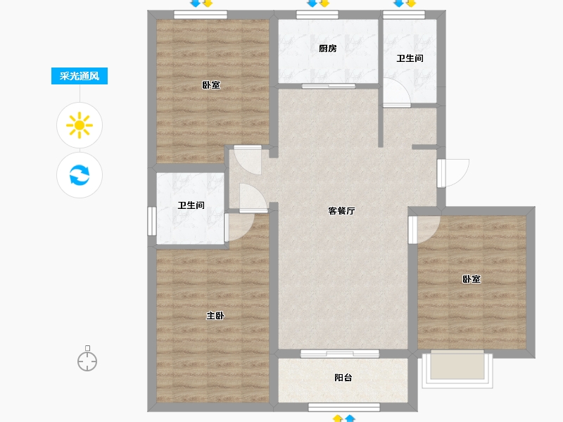 山西省-晋中市-新晋院小区-100.00-户型库-采光通风