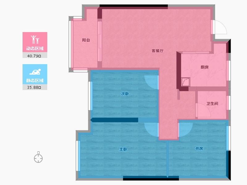 江苏省-常州市-润城花园-70.83-户型库-动静分区