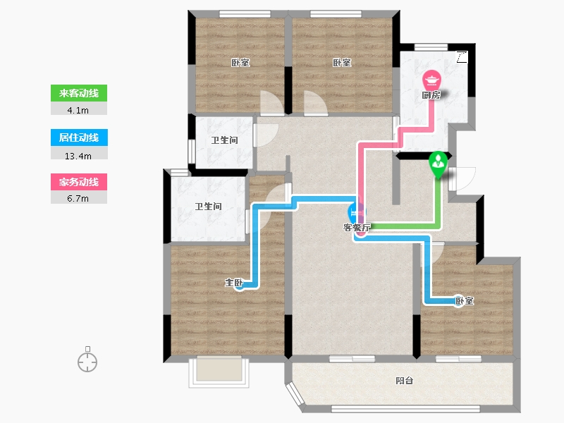 浙江省-绍兴市-龙湖中天·春江天镜-110.00-户型库-动静线